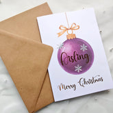 Personalised Christmas Bauble Card